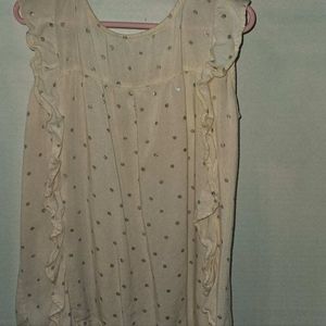 Japna Kids  blouse size 8 girls pink and silver poka dots